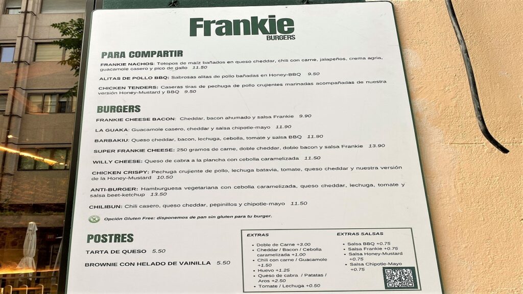 Frankie Burgers carta