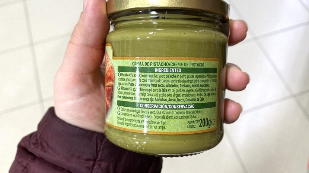 crema de pistacho de mercadona