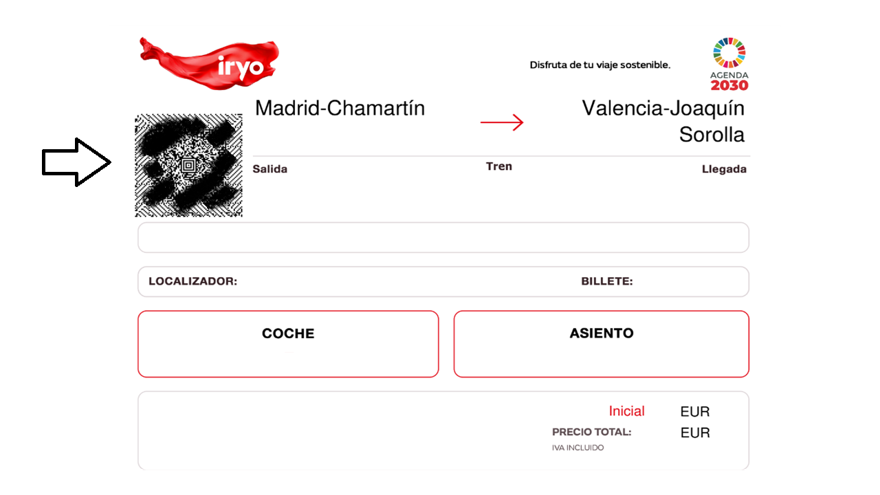 ¿Cómo validar el billete de Cercanías con Iryo? ¿Qué es el código Aztec?